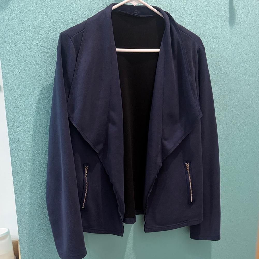 SHEIN Navy Draped Blazer